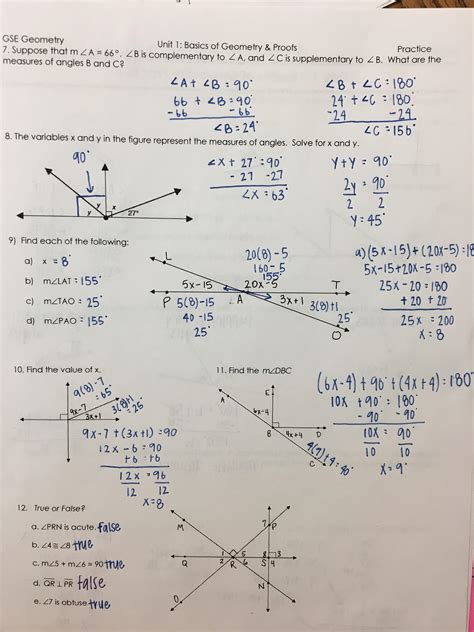 1-8 G. . Geometry unit 1 lesson 6 answer key